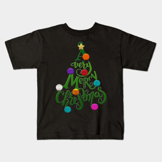 A Very Merry Christmas Kids T-Shirt by BeLightDesigns